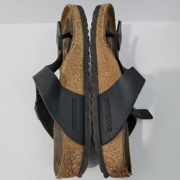 Birkenstock Gizeh Birko-Flor Thong Sandals Sz 38 Black Comfort Casual Breathable - Picture 7 of 11